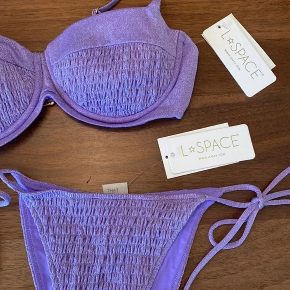 L*Space Marley Aubree Bikini Set Amethyst Purple Shimmer